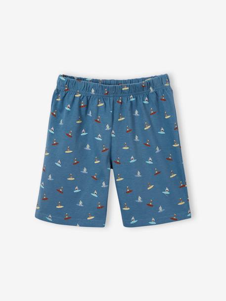 Pack de 2 pijamas con short «Summer Surf» para niño azul jeans 