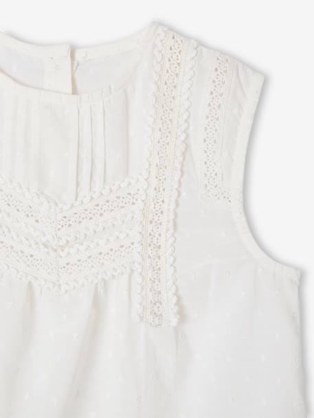 Blusa sin mangas con detalles fantasía para niña crudo 