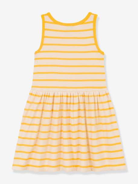 Vestido sin mangas de algodón orgánico PETIT BATEAU beige 