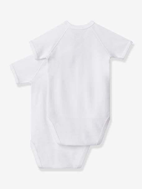 Pack de 2 bodies de manga corta para recién nacido PETIT BATEAU blanco 