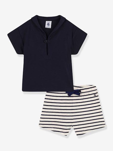 Conjunto de 2 prendas para recién nacido PETIT BATEAU azul 