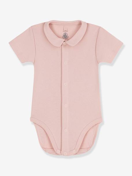 Body de manga corta con cuello PETIT BATEAU rosa 