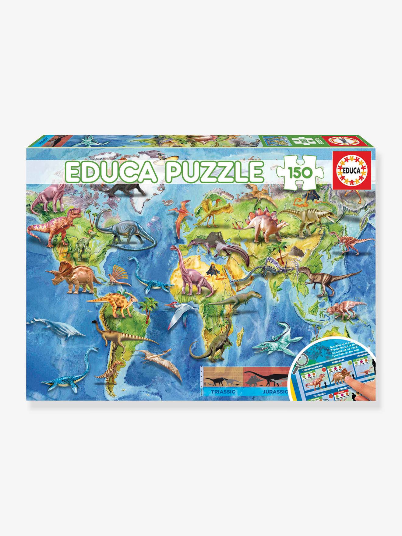 Puzzle «Mapamundi De Los Dinosaurios» - 150 Piezas - EDUCA Azul - Educa