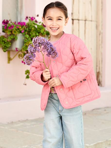 Chaqueta acolchada para niña rosado 