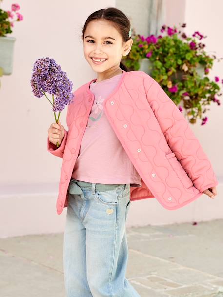 Chaqueta acolchada para niña rosado 