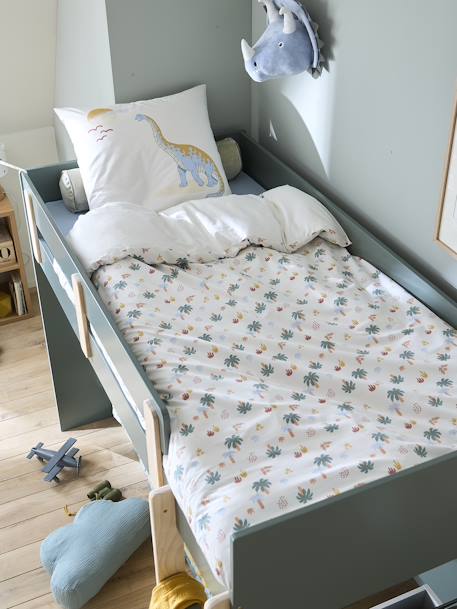 Juego de cama infantil JURASSIC CAMP blanco estampado 