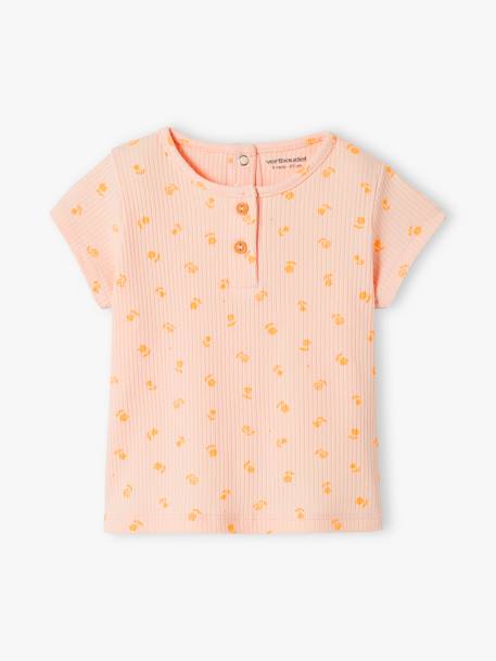 Camiseta de canalé para bebé rosa rosa pálido 