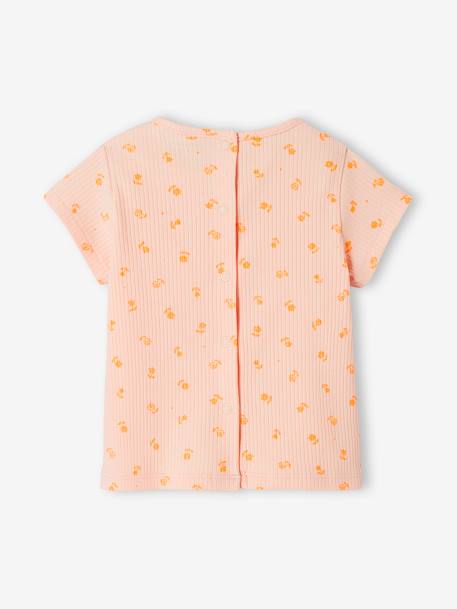 Camiseta de canalé para bebé rosa rosa pálido 