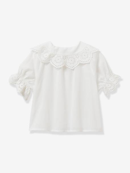 Blusa con bordado inglés para niña - Cyrillus crudo 