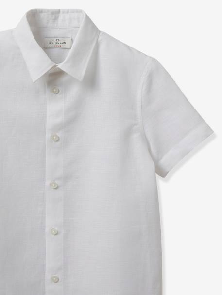 Camisa de lino y algodón para niño - Cyrillus blanco 