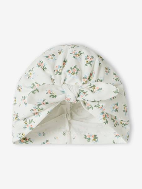 Sombrero turbante bebé de terciopelo floral