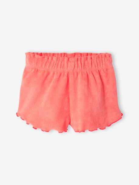 Conjunto de felpa rizada para bebé: camiseta de tirantes y short coral 