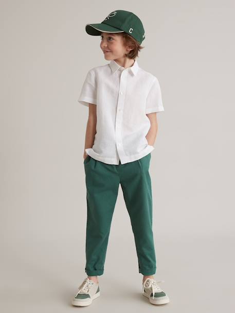 Camisa de lino y algodón para niño - Cyrillus blanco 