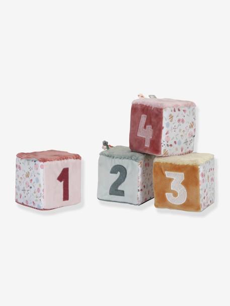 Set de 4 cubos blandos - Flowers & Butterflies - LITTLE DUTCH rosa 