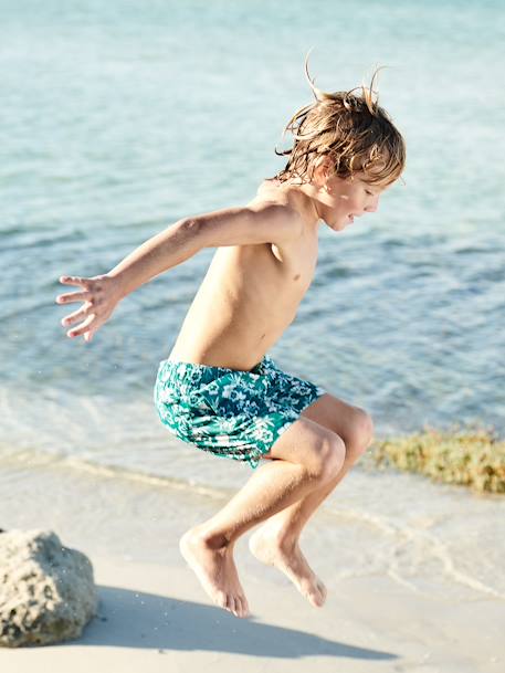 Bañador short con estampado para niño verde menta 