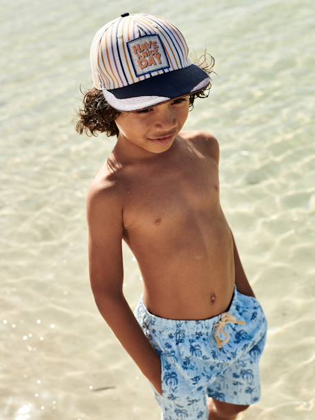 Bañador short con estampado para niño azul claro 