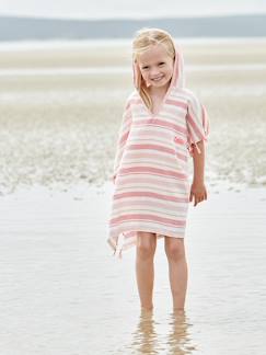 -Poncho infantil al estilo Fouta a rayas y personalizable