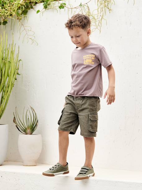 Short estilo cargo fácil de vestir para niño azul marino+beige+caqui 