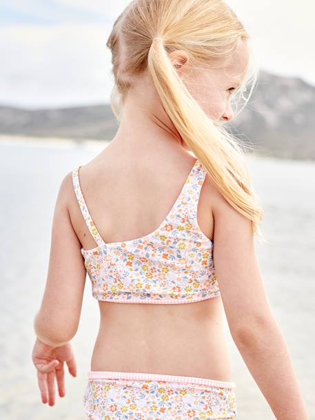 Bikini reversible para niña coral 