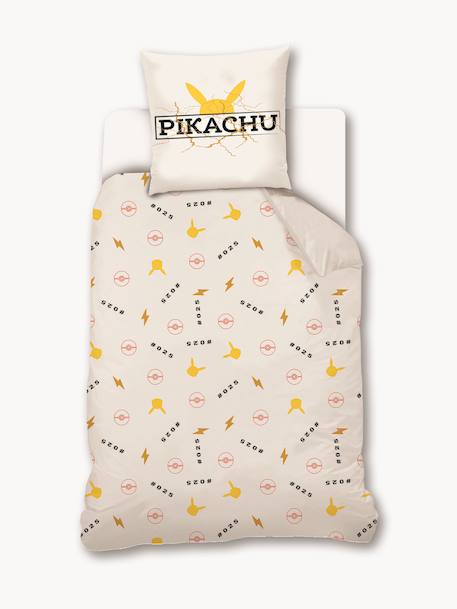 Conjunto infantil: funda nórdica + funda de almohada Pokémon® High Voltage blanco 