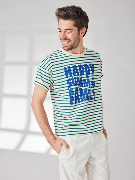 Camiseta mixta para adulto - Cápsula familiar náutica rayas verde 