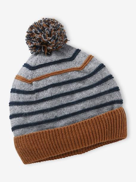 Conjunto marinero para bebé niño gorro + snood + manoplas gris jaspeado 