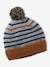 Conjunto marinero para bebé niño gorro + snood + manoplas gris jaspeado 