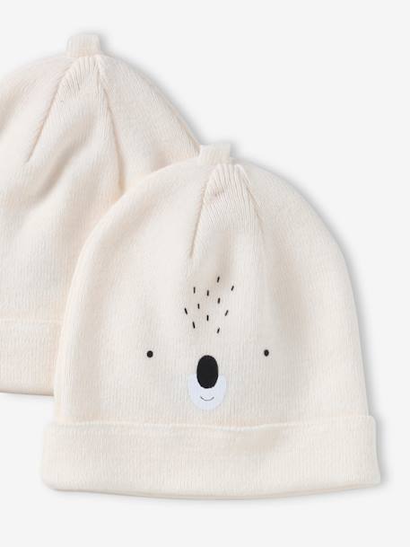 Pack de 2 gorros koala para bebé blanco 