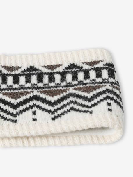 Snood de punto jacquard para niño beige 