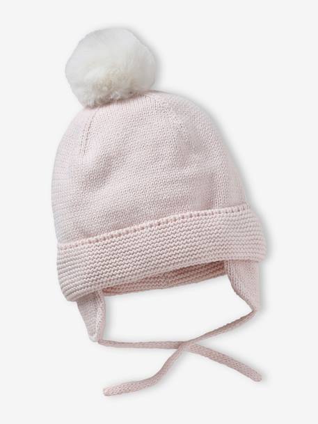 Conjunto para bebé niña: gorro + snood + manoplas rosa maquillaje+rosa rosa pálido 