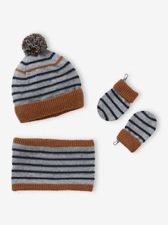 -Conjunto marinero para bebé niño gorro + snood + manoplas