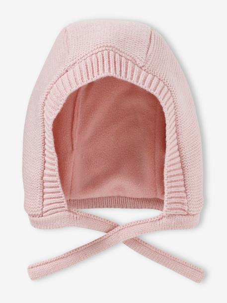 Gorro al estilo capucha para bebé niña rosa maquillaje 