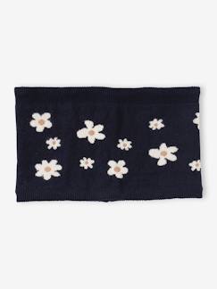 Niña-Accesorios-Gorros, bufandas, guantes-Snood para niña con motivos de margaritas en jacquard