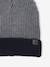 Gorro bicolor de punto de canalé para niño - Basics azul oscuro+gris jaspeado 