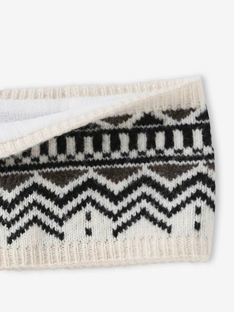 Snood de punto jacquard para niño beige 