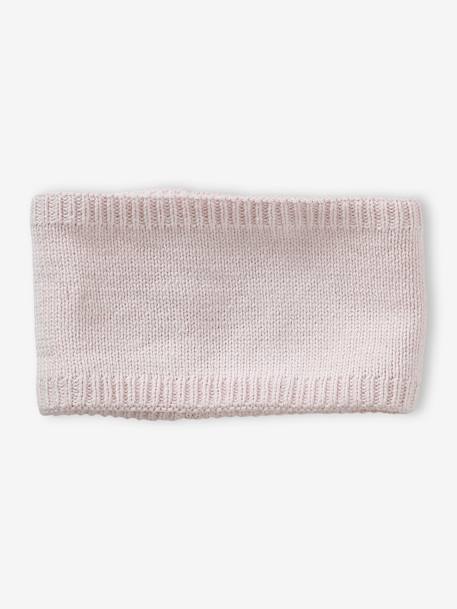 Conjunto para bebé niña: gorro + snood + manoplas rosa maquillaje+rosa rosa pálido 