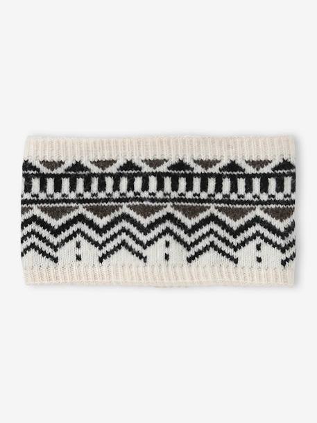 Snood de punto jacquard para niño beige 