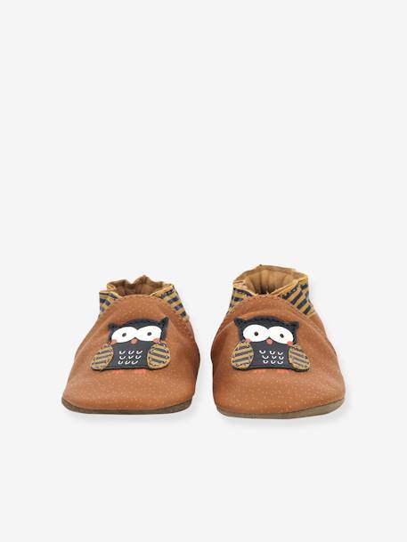 Zapatillas de piel flexible para bebé ROBEEZ© Hibou Choux 946770-10 camello 