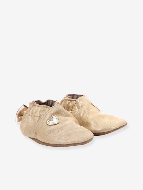 Zapatillas deportivas de piel de caña media con cierre autoadherente para  niña - Colección de maternidad beige dorado - Vertbaudet