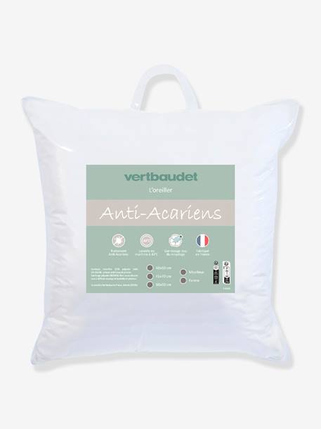 Almohada mullida de microfibra antiácaros con tratamiento Greencare® infantil blanco 