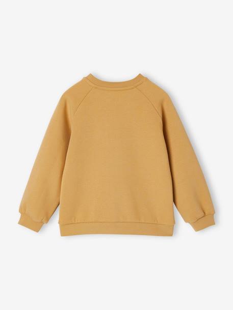 Sudadera motivo naíf, niña amarillo curry+BEIGE OSCURO LISO CON MOTIVOS 