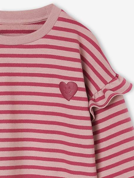 Sudadera marinera con volantes en las mangas para niña rosa viejo