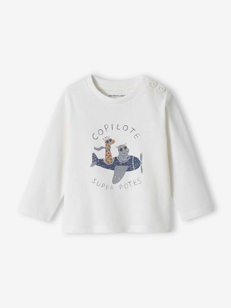 Camiseta fantasía bebé niño azul petróleo+crudo+gris jaspeado+GRIS MEDIO JASPEADO+vainilla 