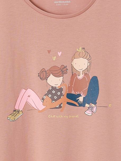 Camiseta con motivo girly y detalles fantasía, niña beige maquillaje+rosa viejo 