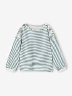 Niña-Camisetas-Camiseta a rayas con cuello barco, niña