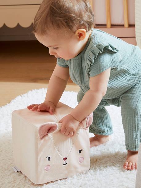 Cubos de tejido Desván BEIGE MEDIO LISO CON MOTIVOS 