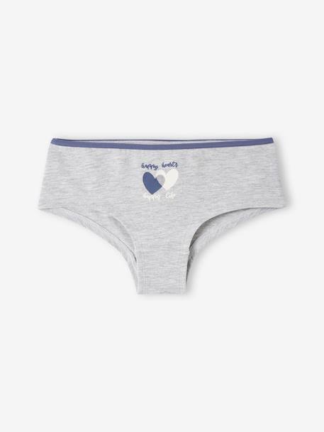 Pack de 7 shorties «corazones» para niña azul 