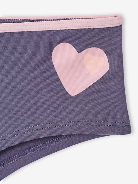 Pack de 7 shorties «corazones» para niña azul 