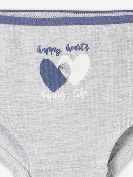 Pack de 7 shorties «corazones» para niña azul 