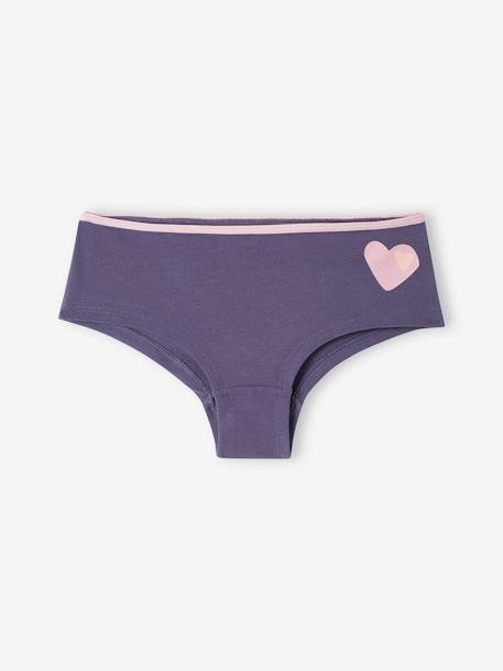 Pack de 7 shorties «corazones» para niña azul 